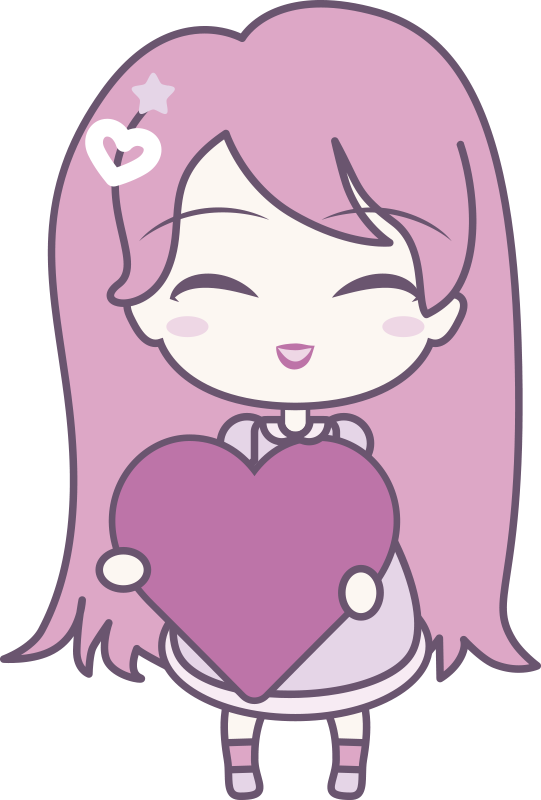Tapete vinílico infantis menina anime trazendo amor - TenStickers