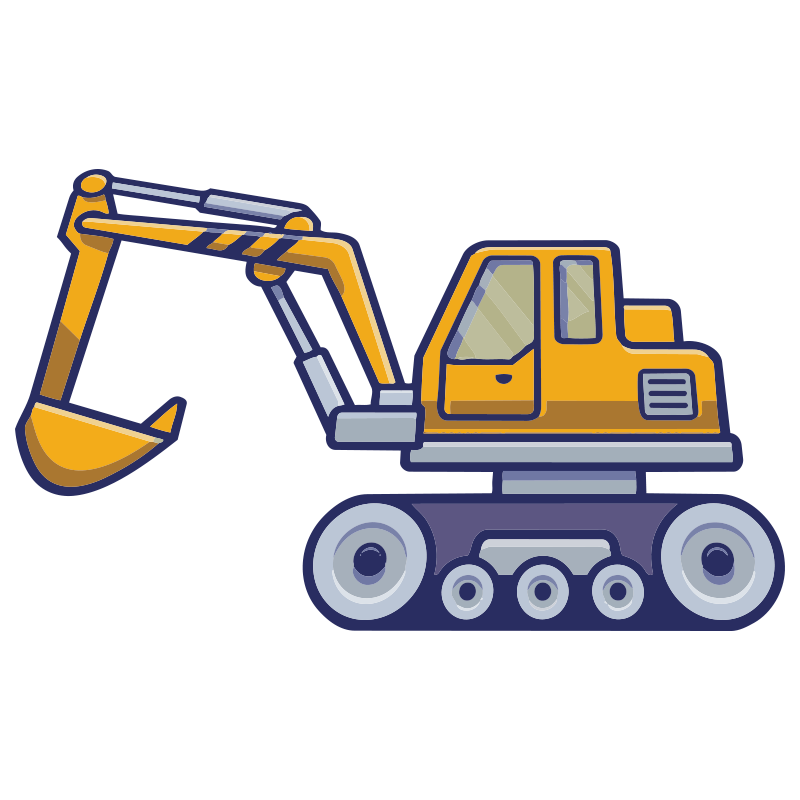 Tapete vinílico infantis escavador amarelo típico - TenStickers