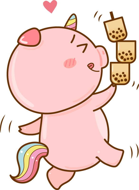 Tapete vinílico infantis porquinho unicórnio cartoon - TenStickers