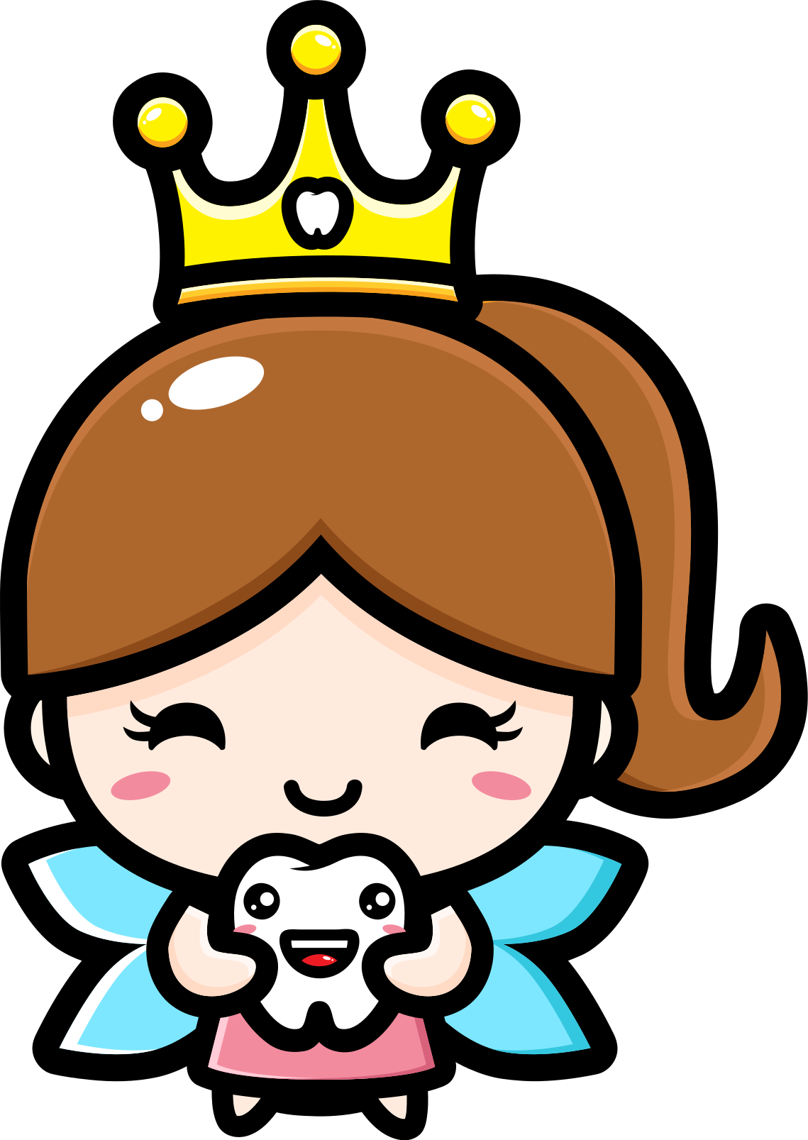 Tapete vinílico infantis com design fofo de fada do dente - TenStickers