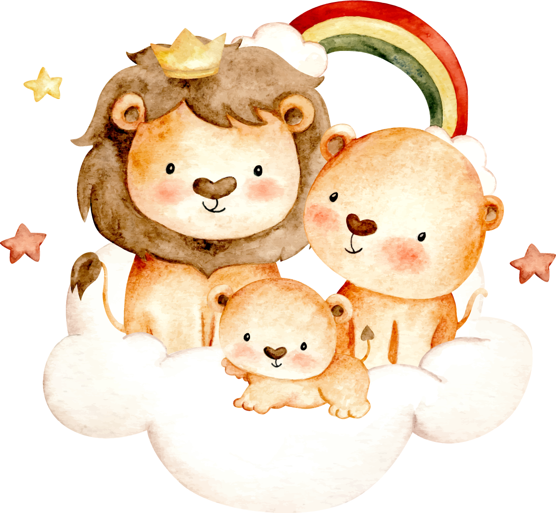 Tapete vinílico infantis animais e nuvens com estrelas - TenStickers