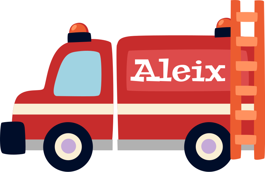 Tapete vinílico infantis caminhão de bombeiros colorido - TenStickers