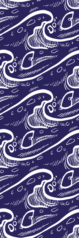 Tapete vinílico casa de banho fundo de ondas azuis - TenStickers