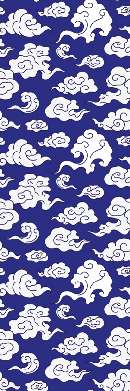 Tapete vinílico casa de banho nuvens brancas céu azul - TenStickers