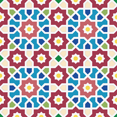 Tapete vinílico casa de banho azulejo hidráulico árabe - TenStickers