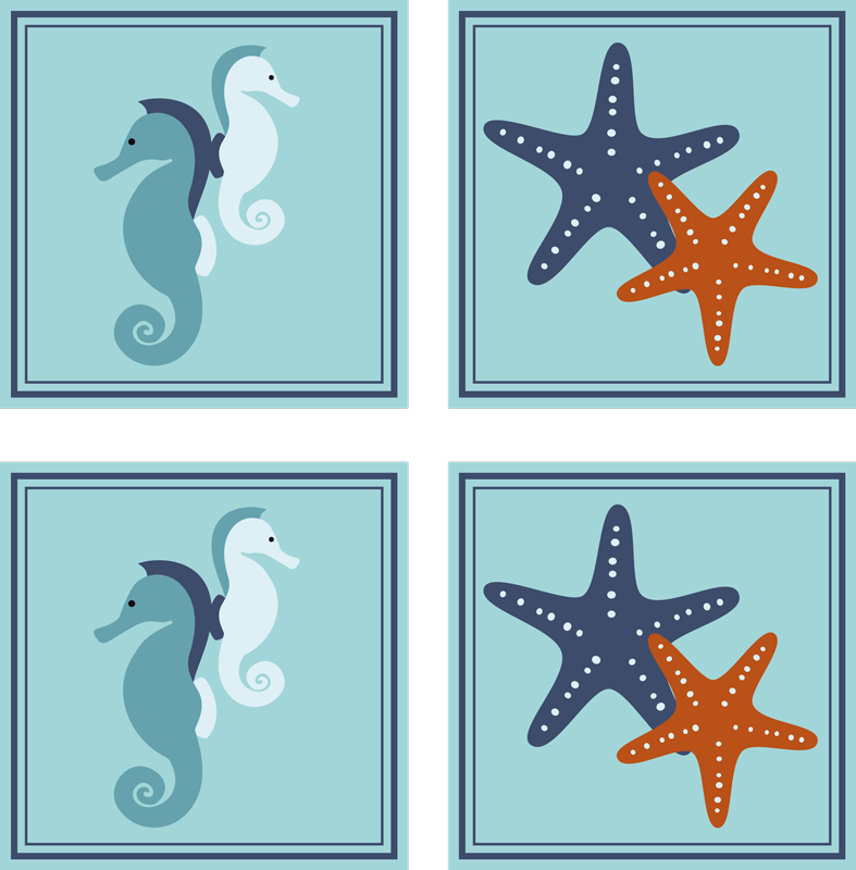 Tapete vinílico casa de banho estilo marinho - TenStickers
