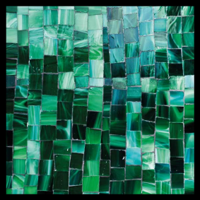 Tapete vinílico casa de banho mosaico verde degradê - TenStickers