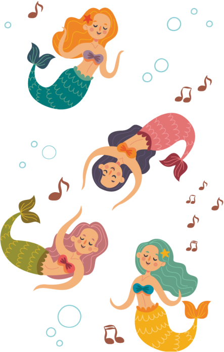 Tapete vinílico casa de banho sereias dançantes - TenStickers