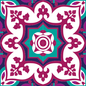 Tapete vinílico casa de banho padrão azulejo marroquino rosa - TenStickers