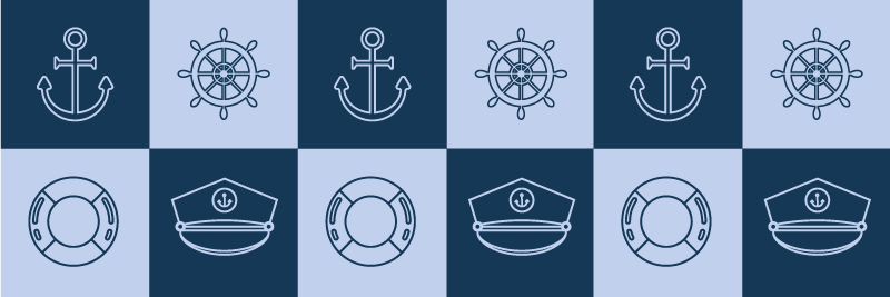 Tapete vinílico casa de banho azulejos marinhos - TenStickers
