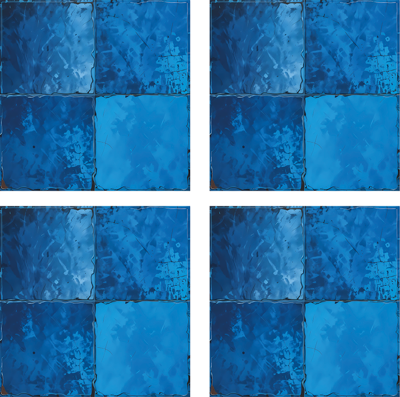 Tapete vinílico casa de banho padrão quadrado azul marinho - TenStickers