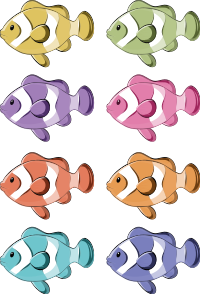 Tapete vinílico casa de banho adesivos de peixes-palhaço - TenStickers