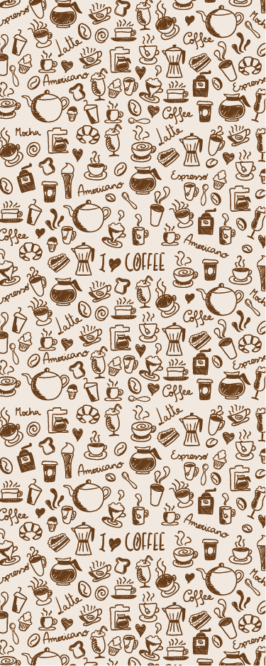 Tapete vinílico cozinha com estampas de café - TenStickers