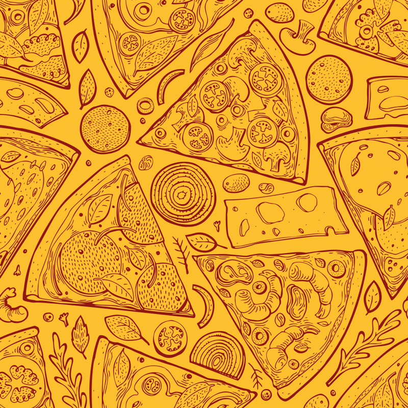 Tapete vinílico cozinha ícones da comida italiana - TenStickers