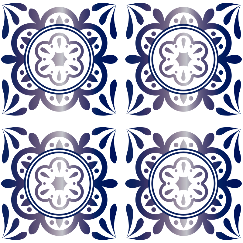 Tapete vinílico cozinha azulejo espanhol azul antigo - TenStickers