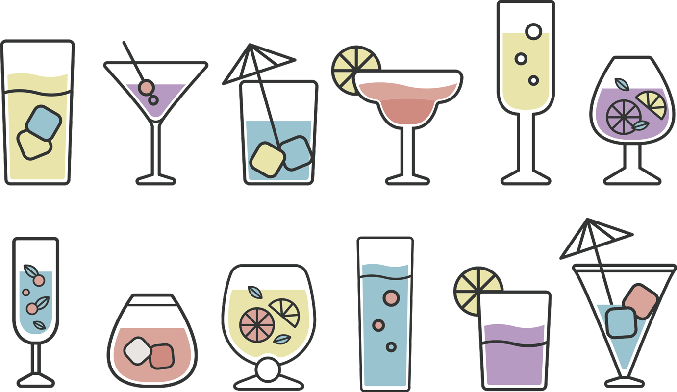 Tapete vinílico cozinha adesivo de coquetéis - TenStickers