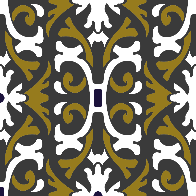 Tapete vinílico cozinha azulejos florais bege vintage - TenStickers