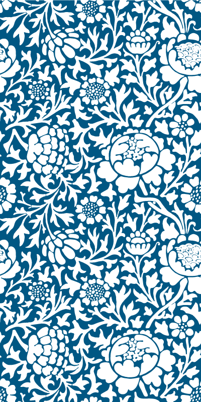 Tapete vinílico cozinha flora azul marinho - TenStickers