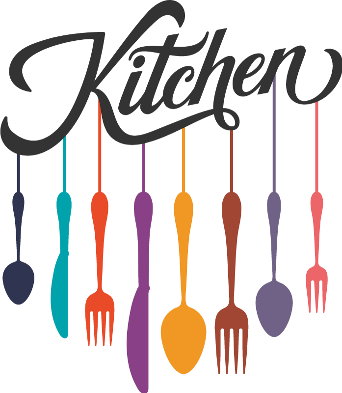 Tapete vinílico cozinha garfos e colheres - TenStickers