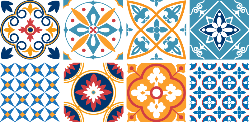 Tapete vinílico cozinha sevrinia azulejos de cimento - TenStickers