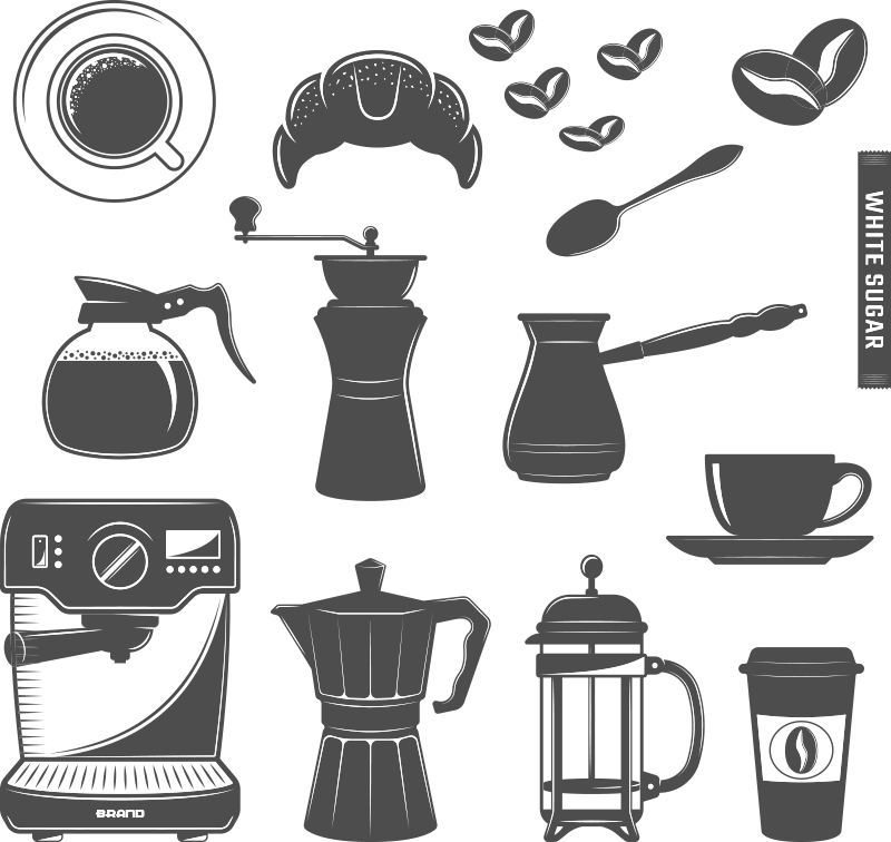 Tapete vinílico cozinha menu de café - TenStickers