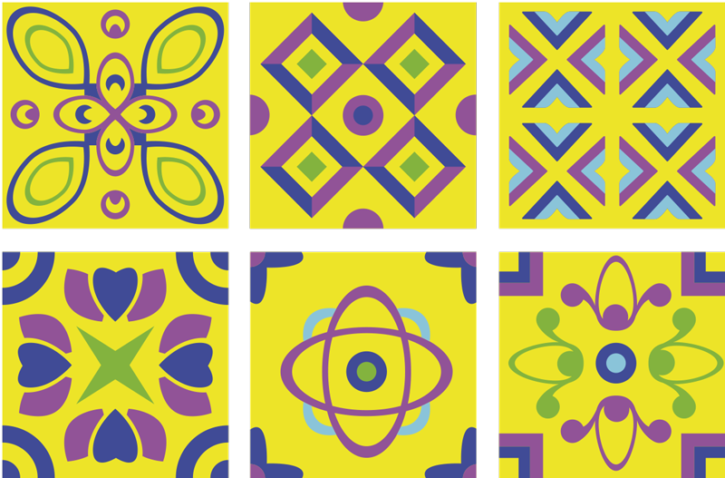 Tapete vinílico cozinha simetrias psicodélicas - TenStickers
