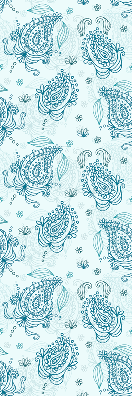 Tapete vinílico cozinha floral paisley geladeira - TenStickers