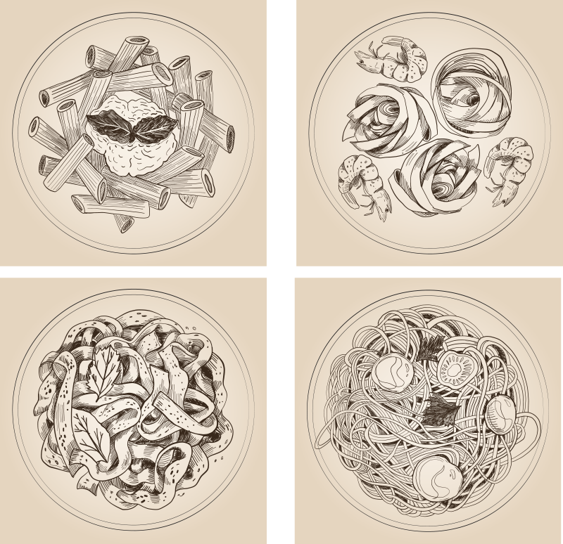 Tapete vinílico cozinha com pratos ornamentais - TenStickers