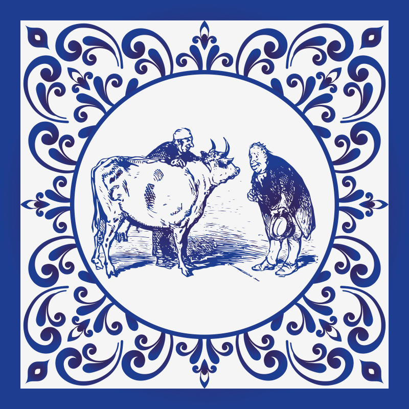Tapete vinílico cozinha homem e vaca - TenStickers