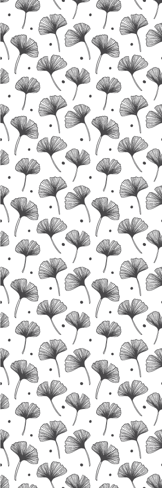Tapete vinílico cozinha padrão folhas de gingko branco - TenStickers