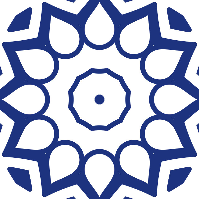 Tapete vinílico cozinha flores mandala azul delft - TenStickers
