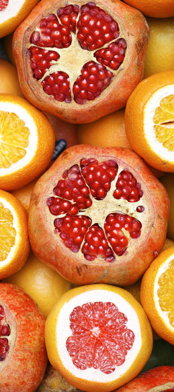 Tapete vinílico cozinha frutas fatiadas - TenStickers