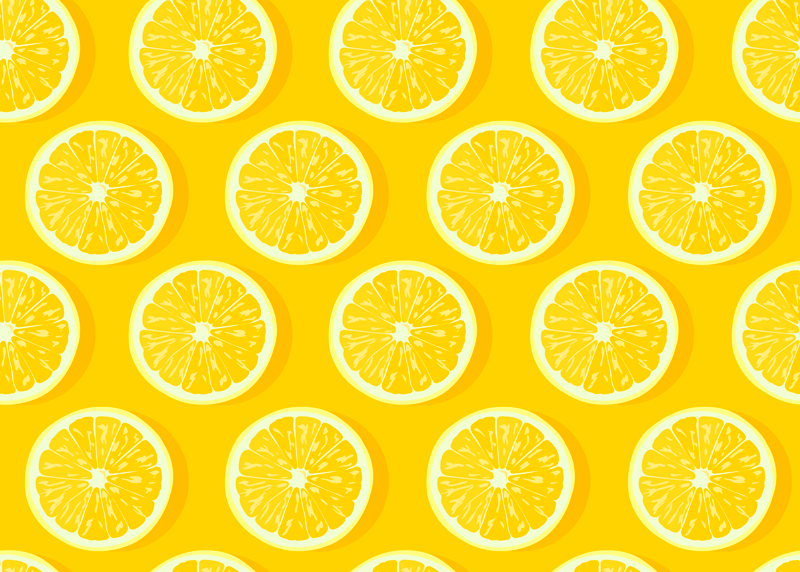 Tapete vinílico cozinha limões fatiados móveis - TenStickers