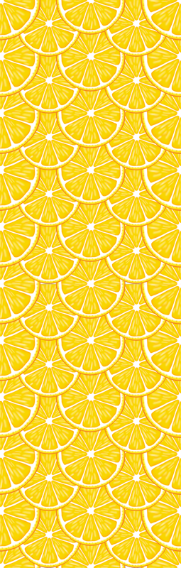 Tapete vinílico cozinha padrão laranja geladeira - TenStickers