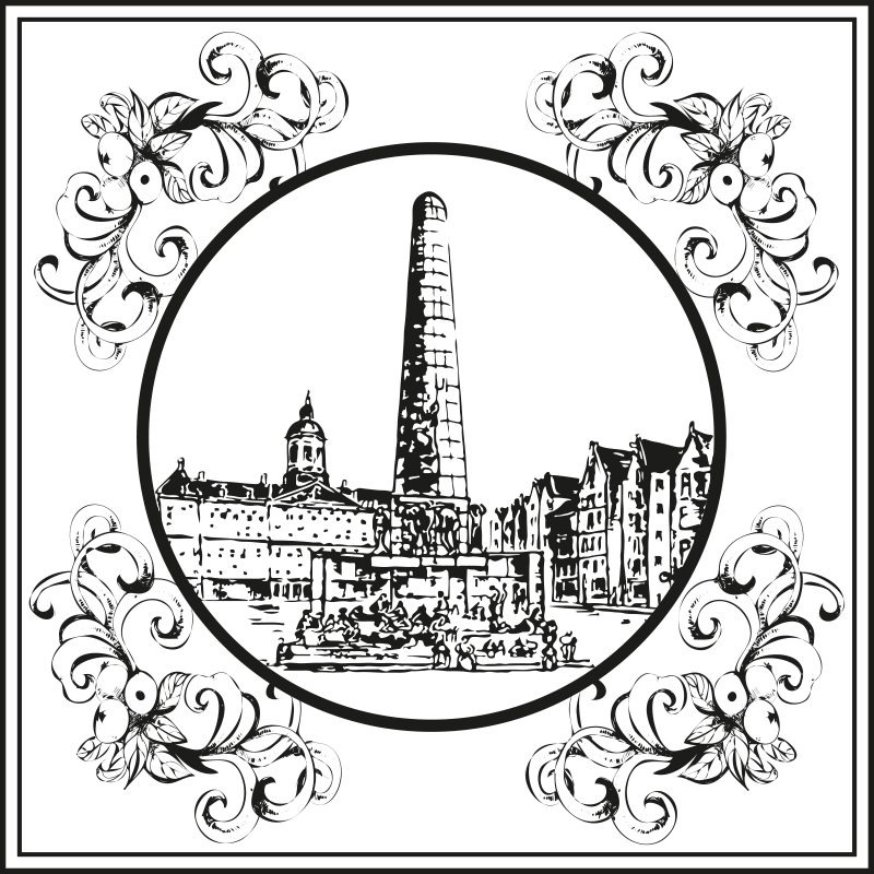 Tapete vinílico cozinha praça dam amsterdam - TenStickers