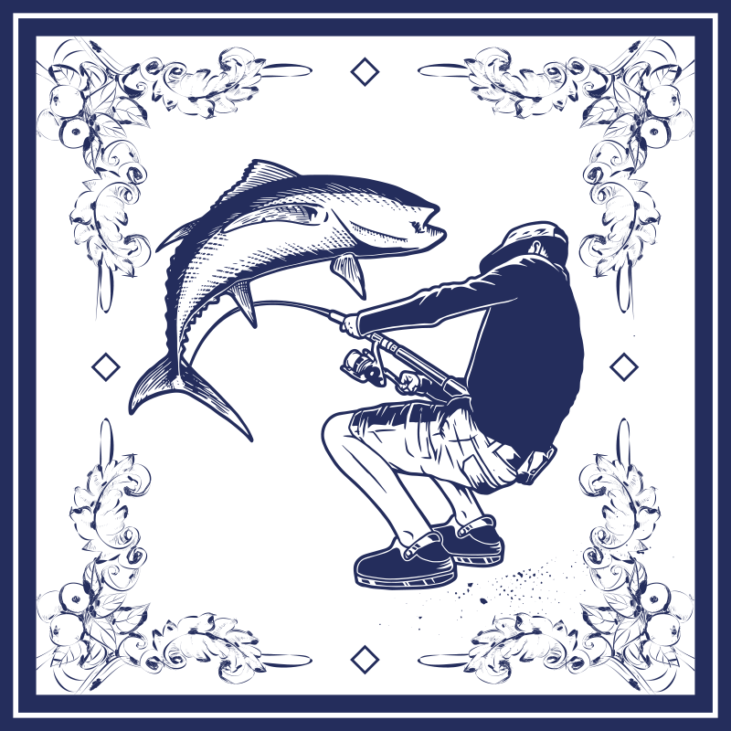 Tapete vinílico cozinha pescador - TenStickers
