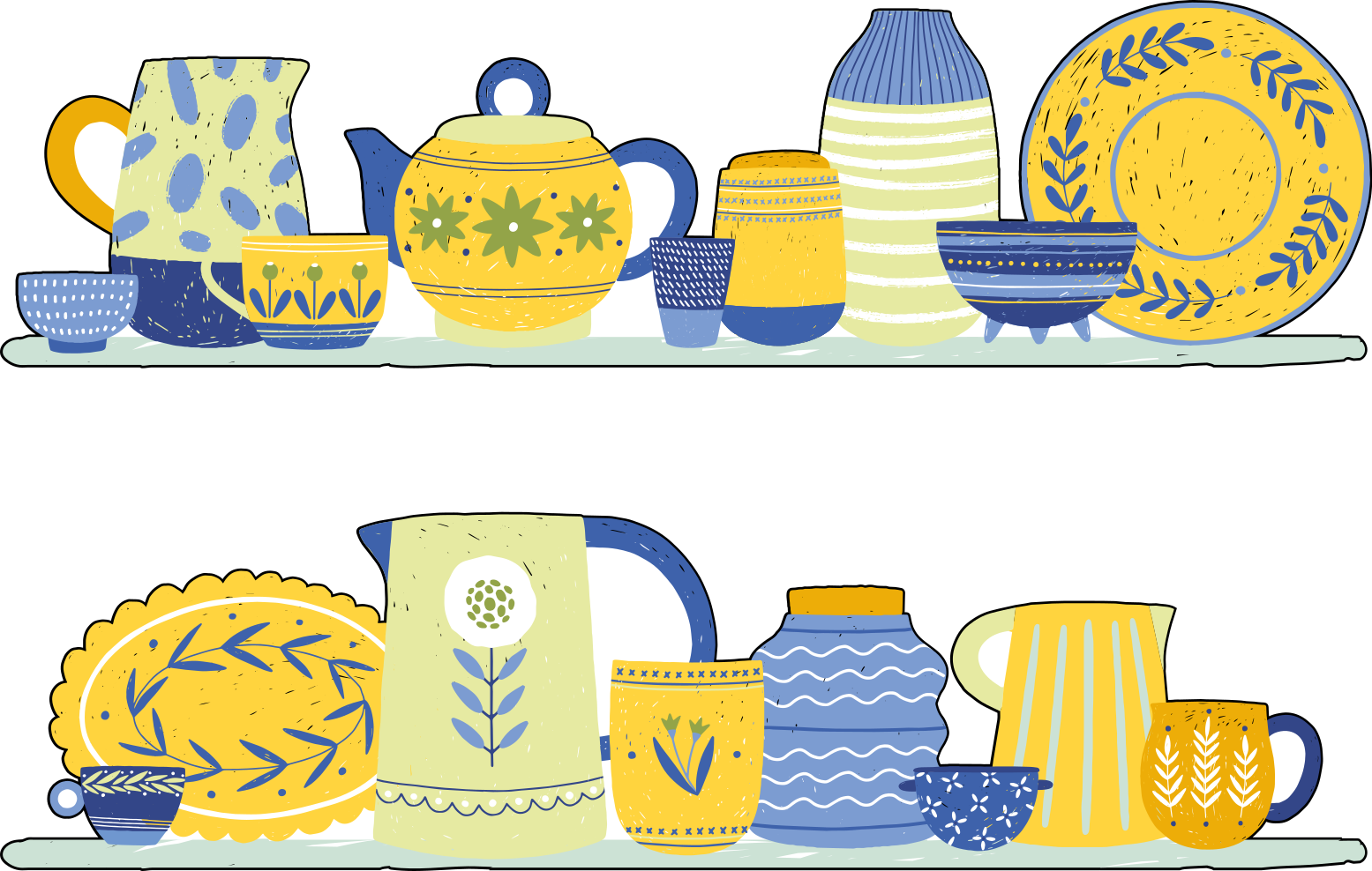 Tapete vinílico cozinha prateleira elegante vintage - TenStickers