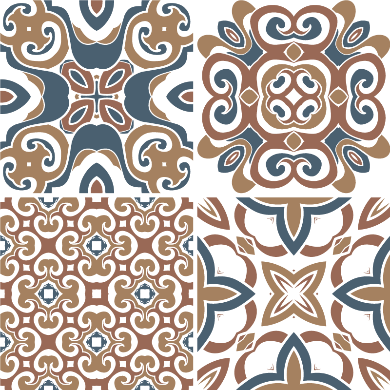 Tapete vinílico cozinha azulejos hidráulicos - TenStickers