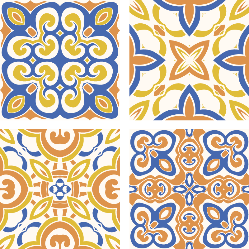 Tapete vinílico cozinha cerâmicas sicilianas - TenStickers