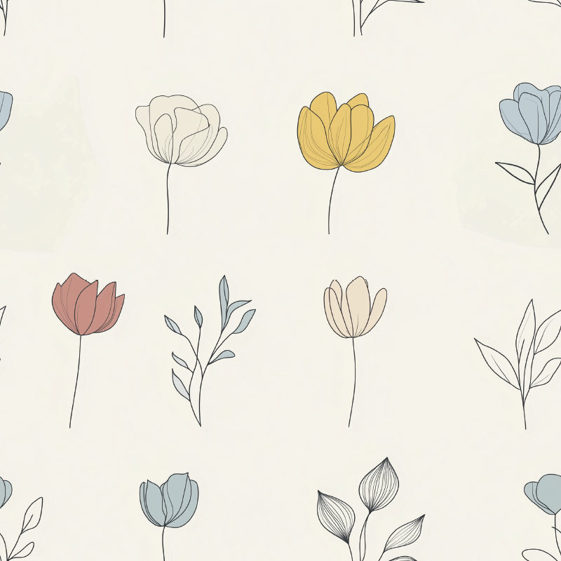 Tapete vinílico cozinha com estampa de flores - TenStickers
