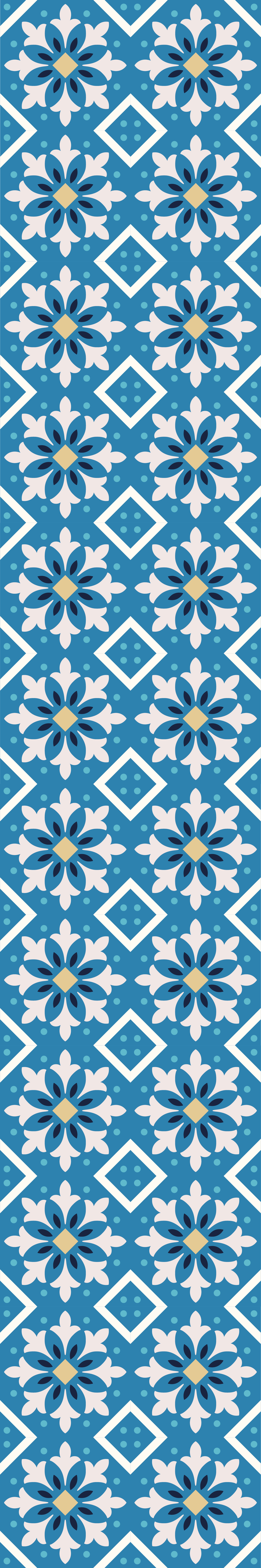 Tapete vinílico cozinha azulejo português azul bebê - TenStickers