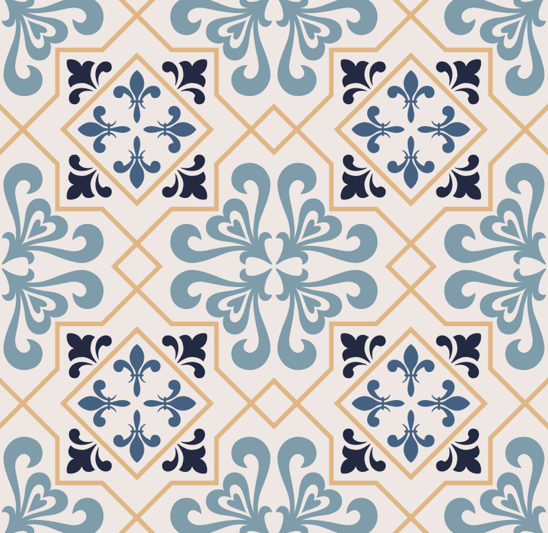 Tapete vinílico cozinha padrão de azulejo amarelo - TenStickers