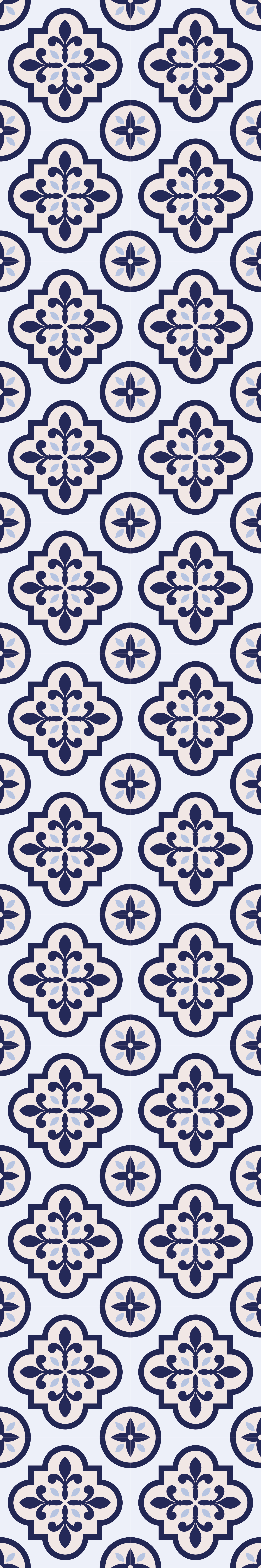 Tapete vinílico cozinha azulejo português azul - TenStickers