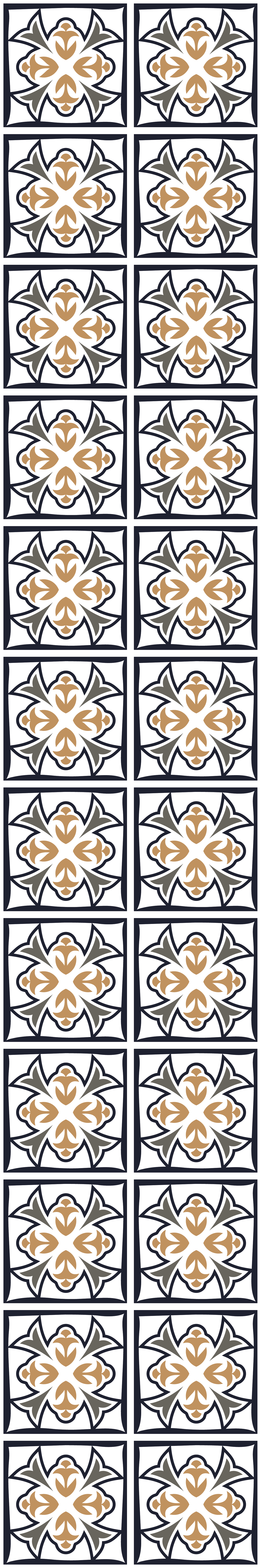 Tapete vinílico cozinha azulejo português bege e preto - TenStickers