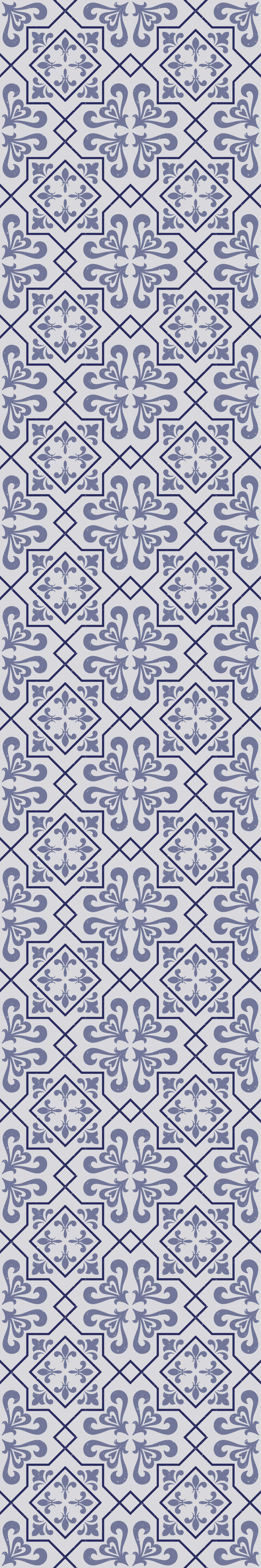 Tapete vinílico cozinha azulejo octogonal azul - TenStickers
