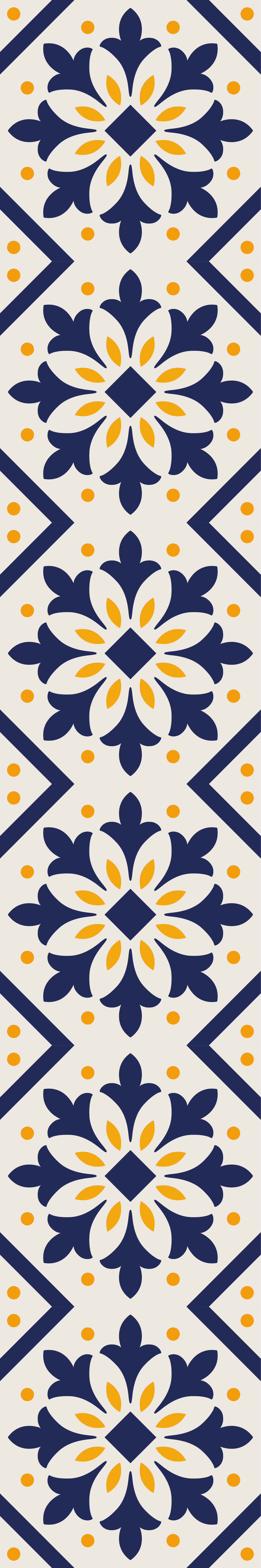 Tapete vinílico cozinha azul com azulejos amarelos - TenStickers