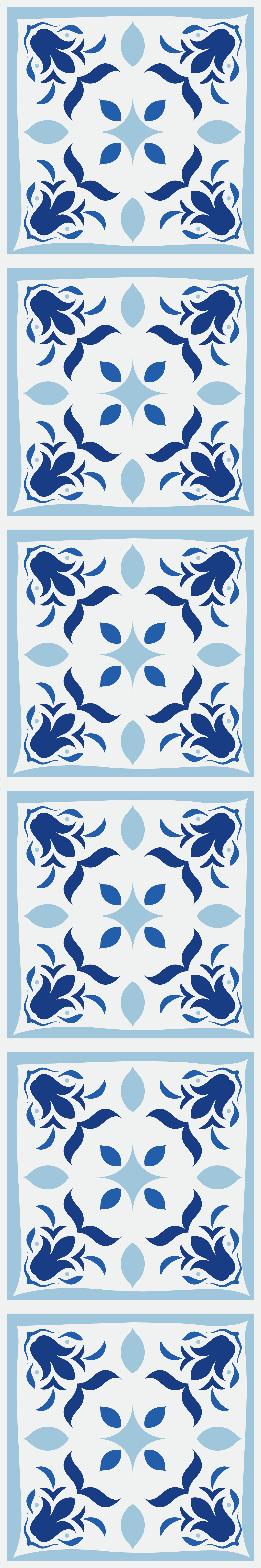 Tapete vinílico cozinha flores típicas portuguesas - TenStickers