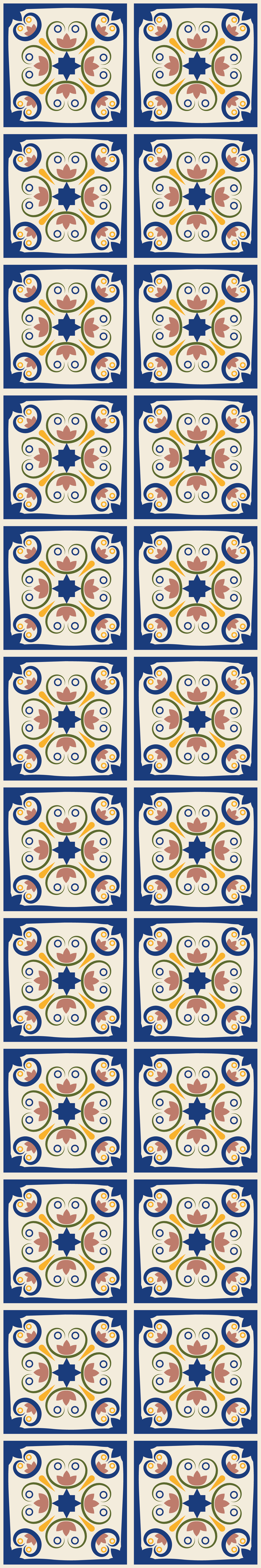 Tapete vinílico cozinha azulejo português flores rosas - TenStickers
