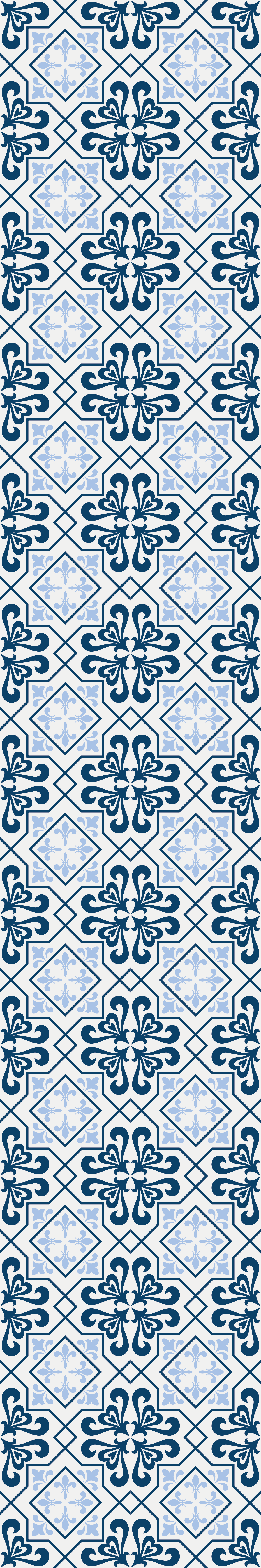 Tapete vinílico cozinha azulejo português azul típico - TenStickers