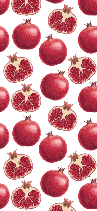 Tapete vinílico cozinha padrão de romãs coloridas - TenStickers
